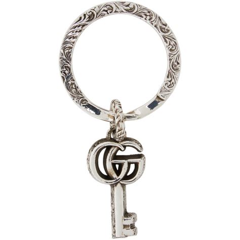 gucci silver double g ring|gucci double g keychain.